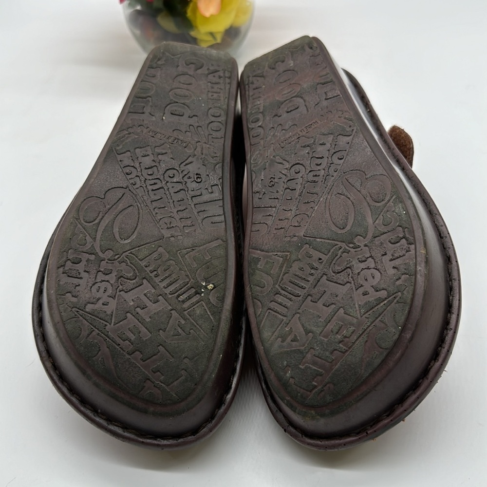 Spring Step Multi color Leather Red Orange Pink Maryjane Clog Size 39 CM6967D - Picture 5 of 6